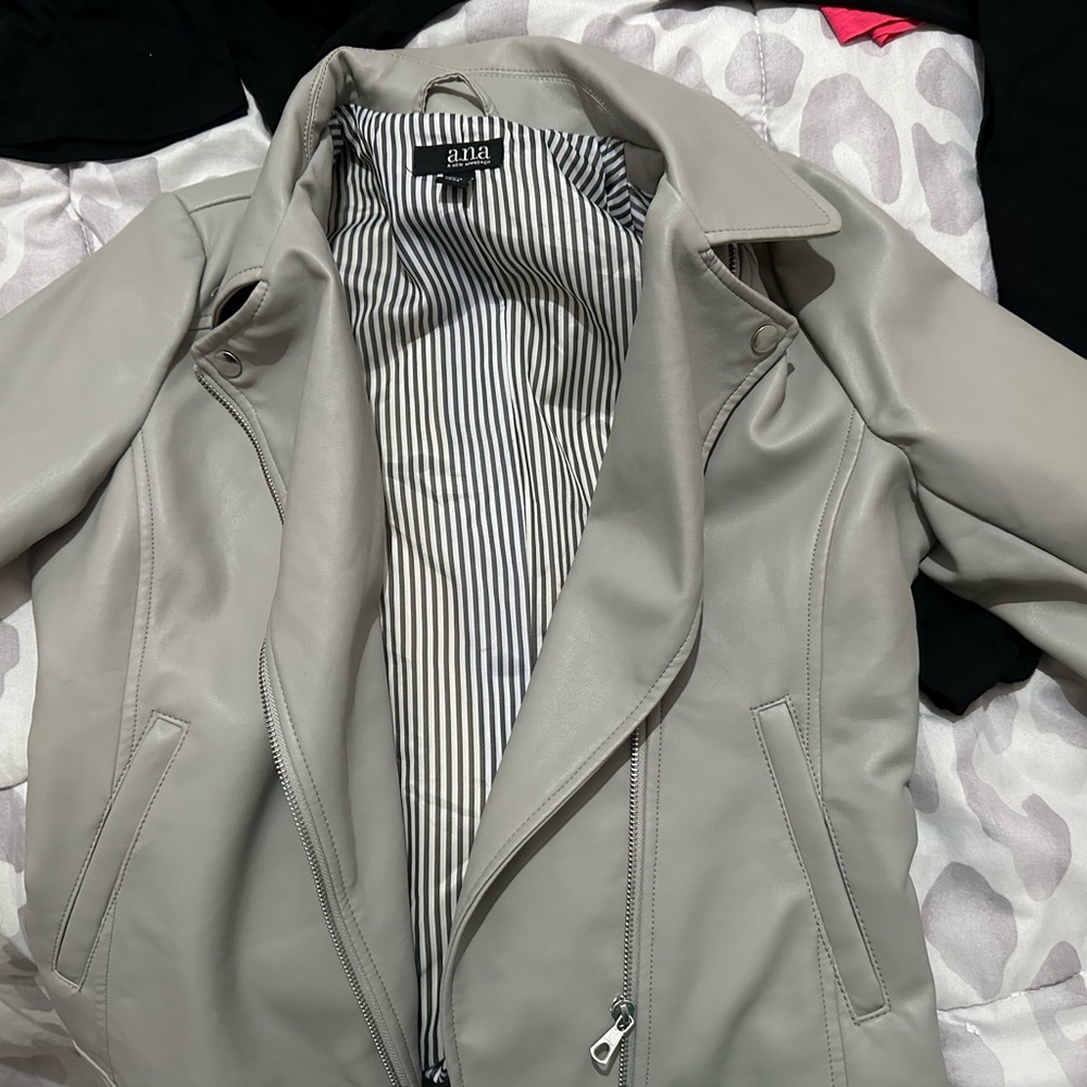 Ana Leather Grey Jacket
